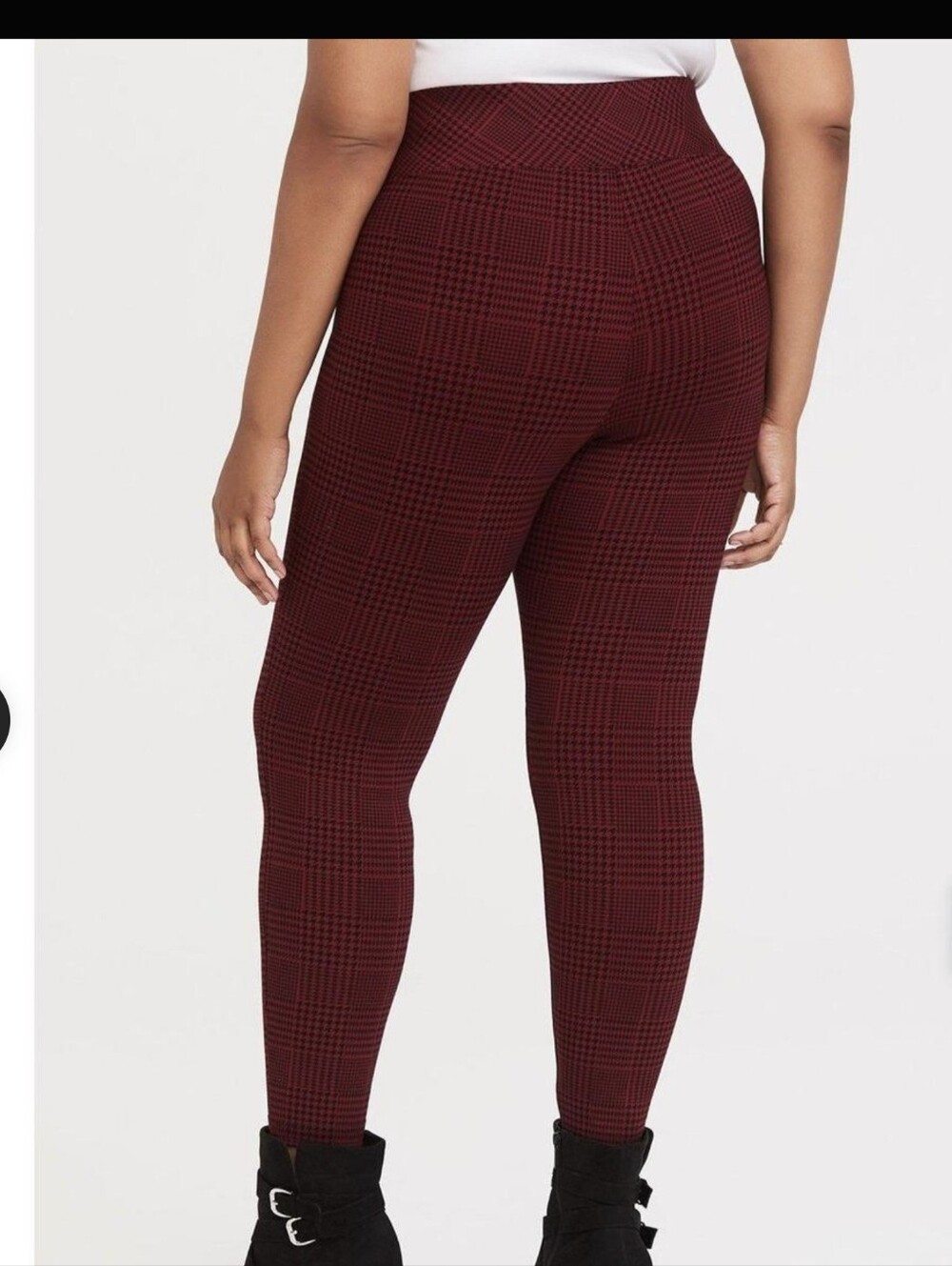 Torrid Studio Ponte Slim Fix Pixie Pants Red Black Houndstooth Size 2